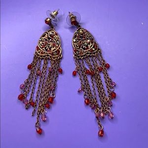 Dangly jeweled earrings
